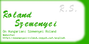 roland szemenyei business card